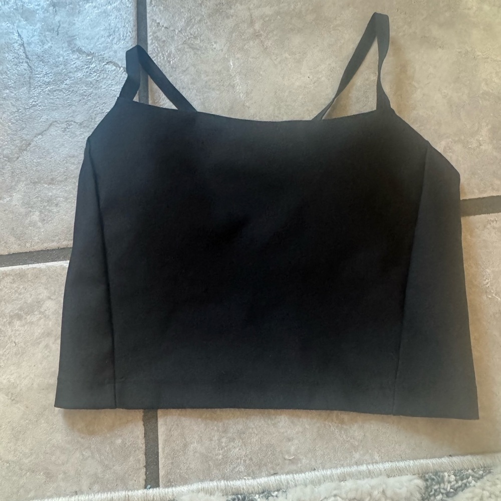 prAna Black Built-In Bra Camisole Crop Top | Size Small